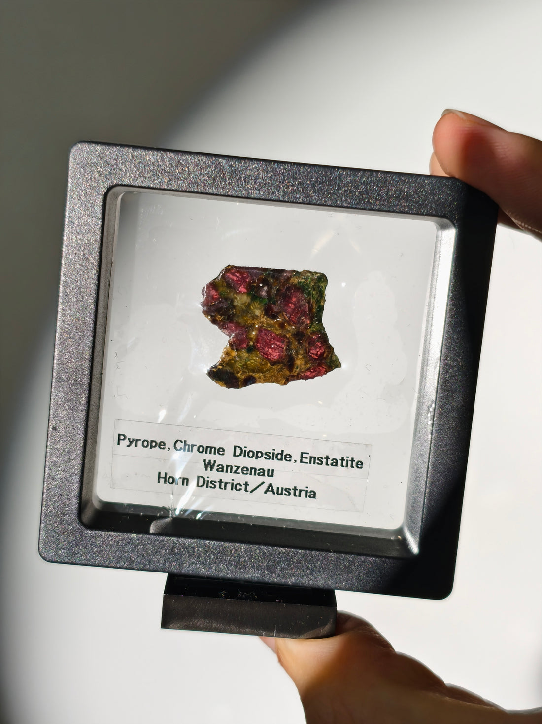 Pyrop, Chromdiopsid, Enstatit Scheibe aus Österreich (klein)