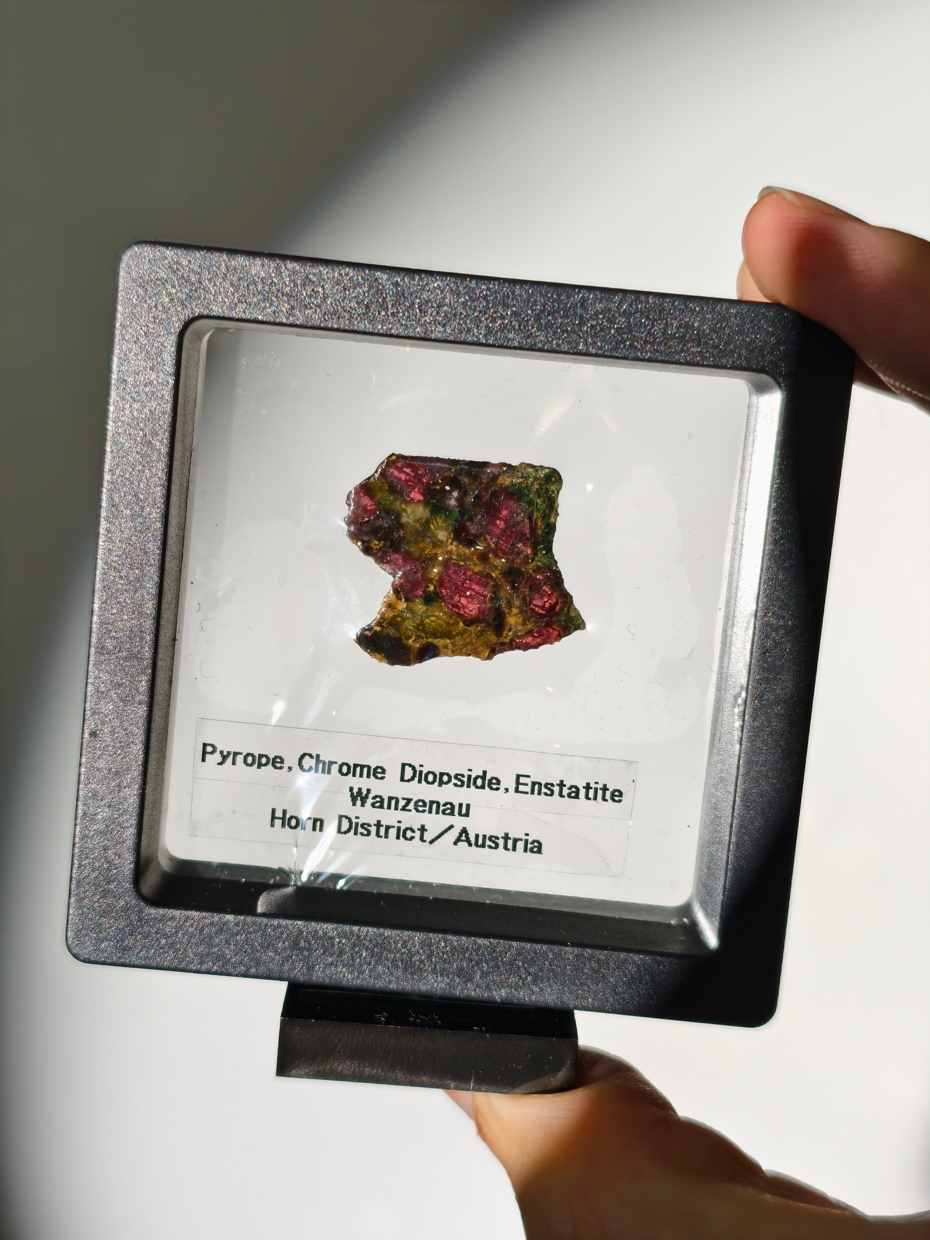 Pyrop, Chromdiopsid, Enstatit Scheibe aus Österreich (klein)