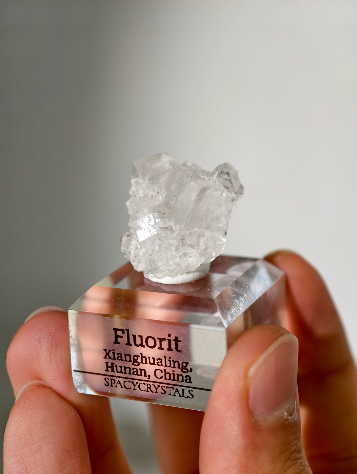 Farbloser Fluorit (Oldstock!) aus Xianghualing/ Weißer Fluorit
