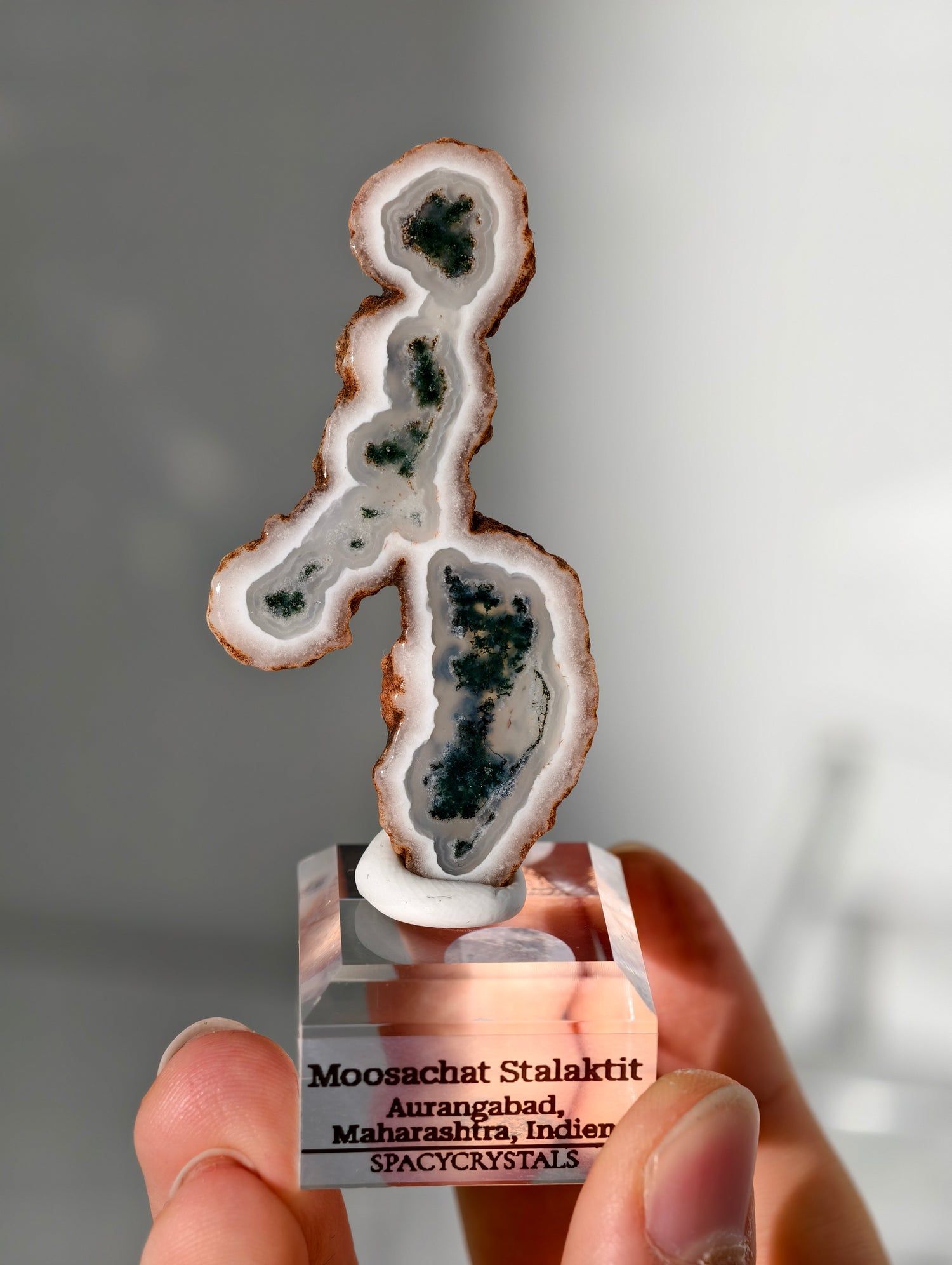 Moosachat Stalaktit Scheiben aus Indien (größer)