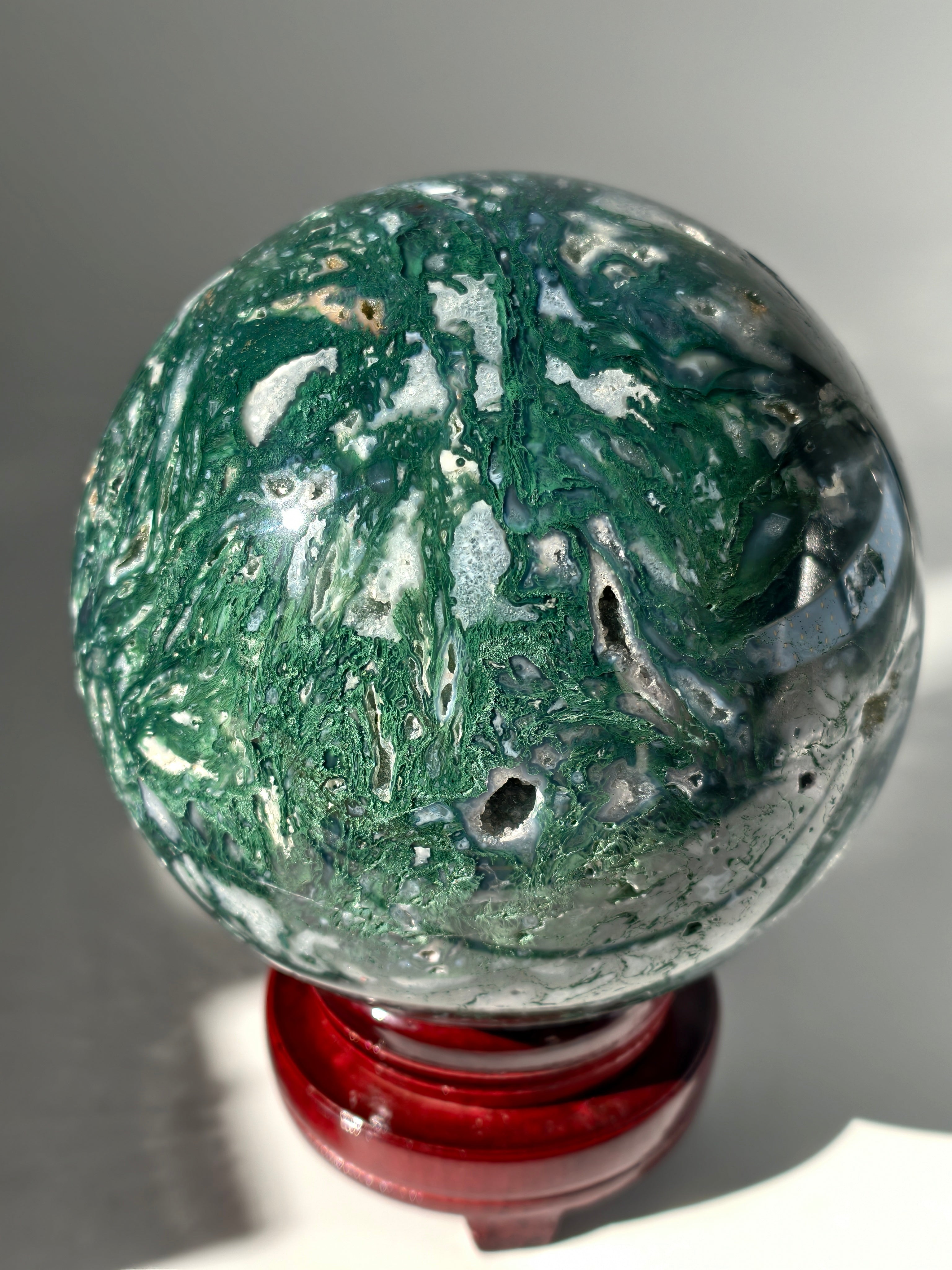 XXL Moosachat Kugel 8,6kg mit Drehständer