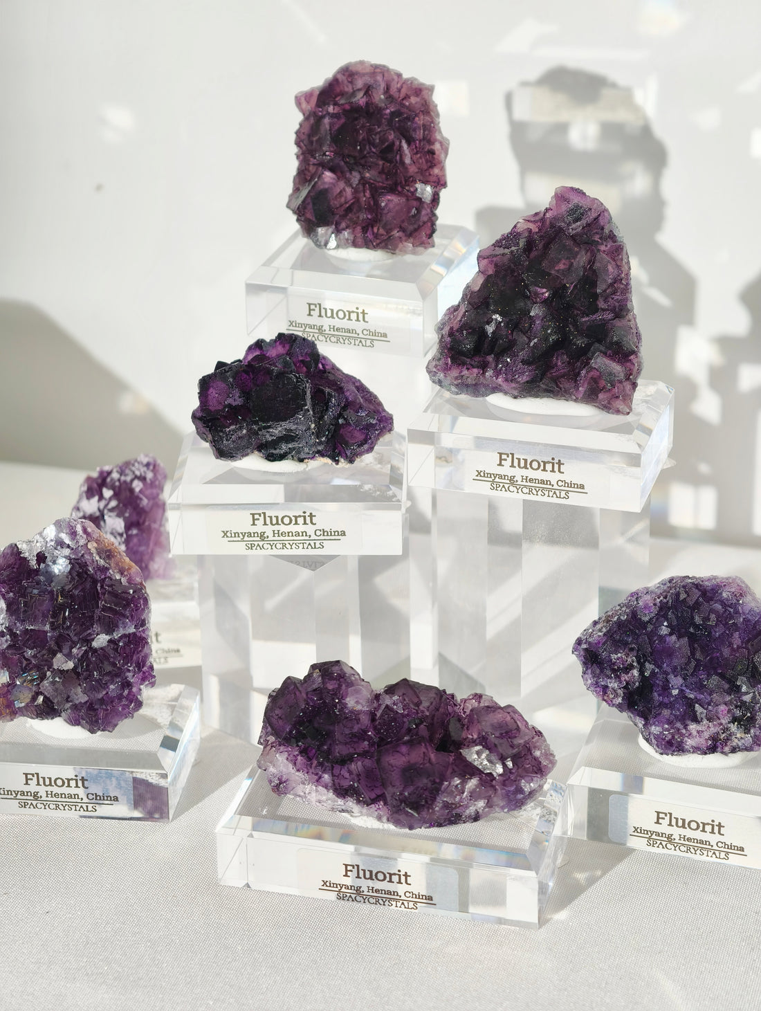 Lila Fluorit Würfel Cluster aus Xinyang