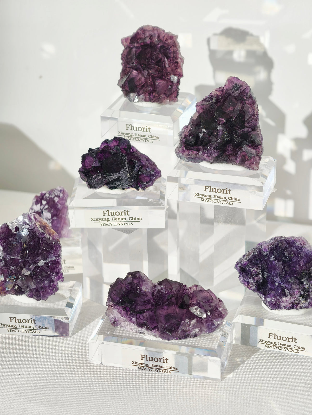 Lila Fluorit Würfel Cluster aus Xinyang