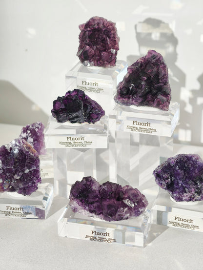 Lila Fluorit Würfel Cluster aus Xinyang