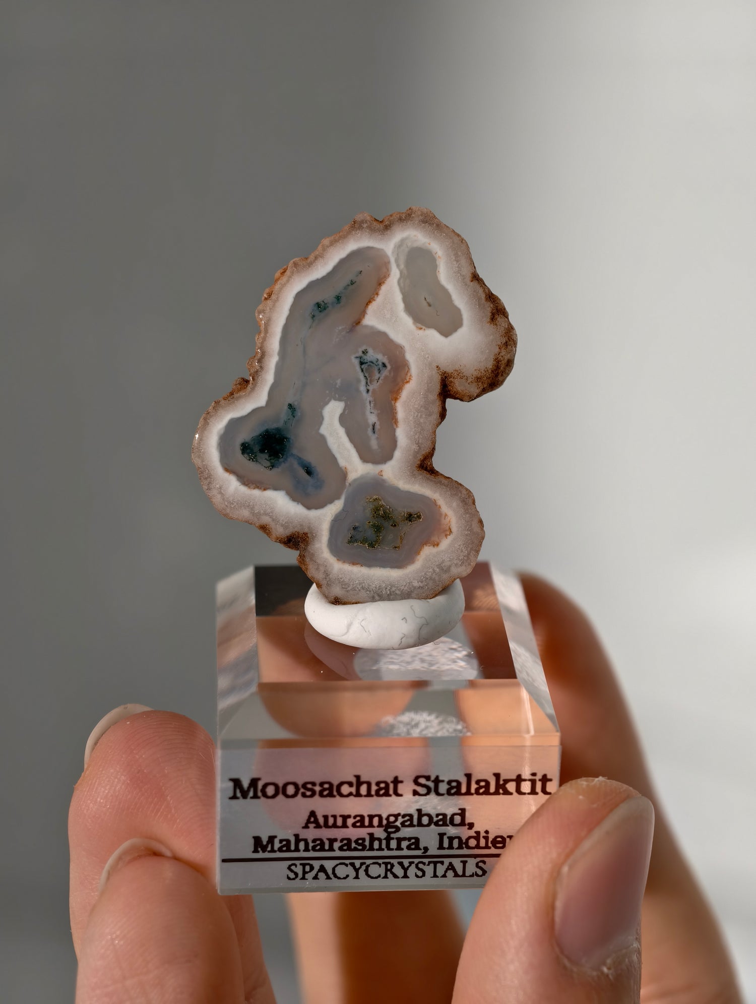 Moosachat Stalaktiten Scheiben aus Indien (kleiner)