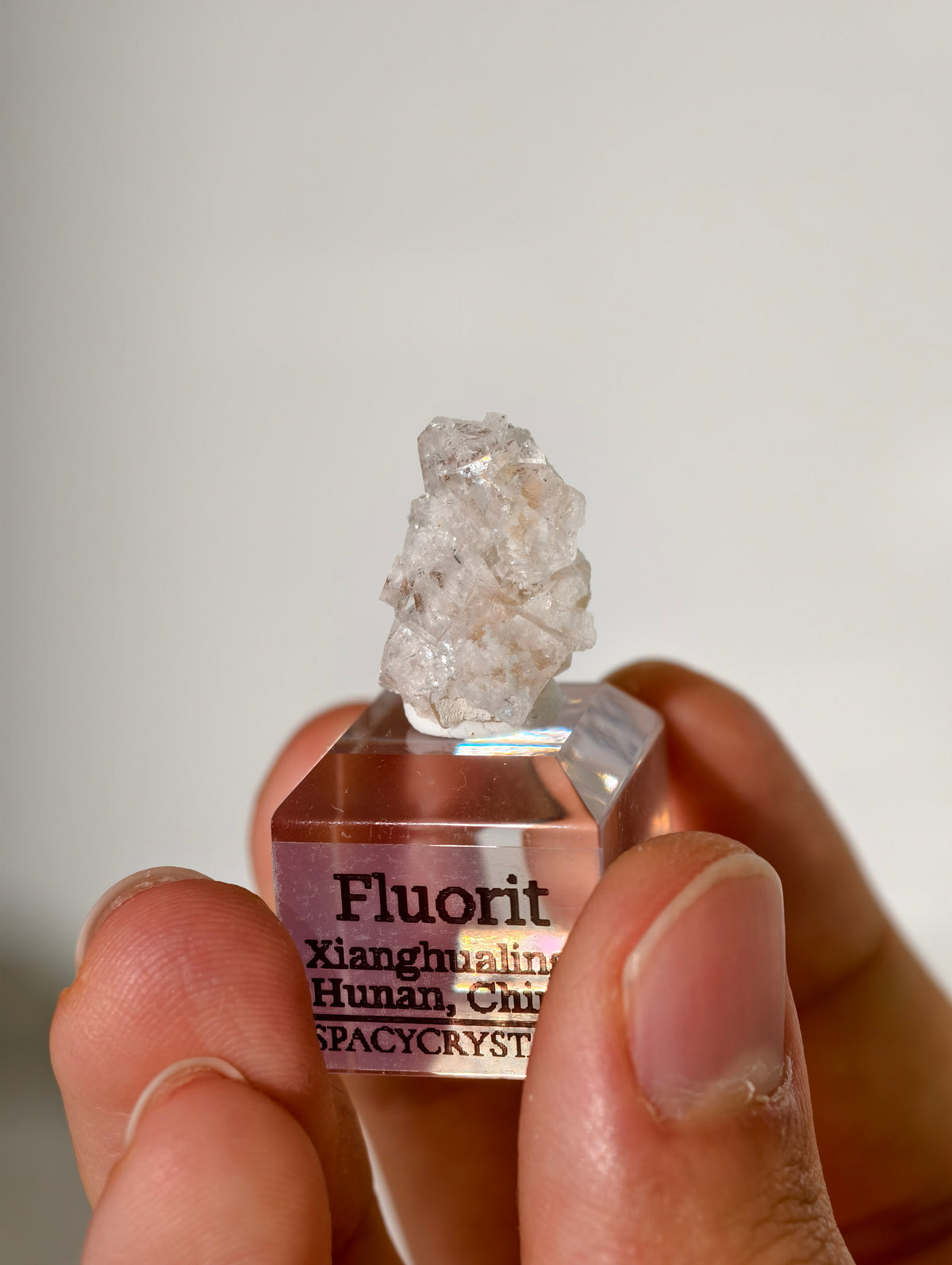 Farbloser Fluorit (Oldstock!) aus Xianghualing/ Weißer Fluorit