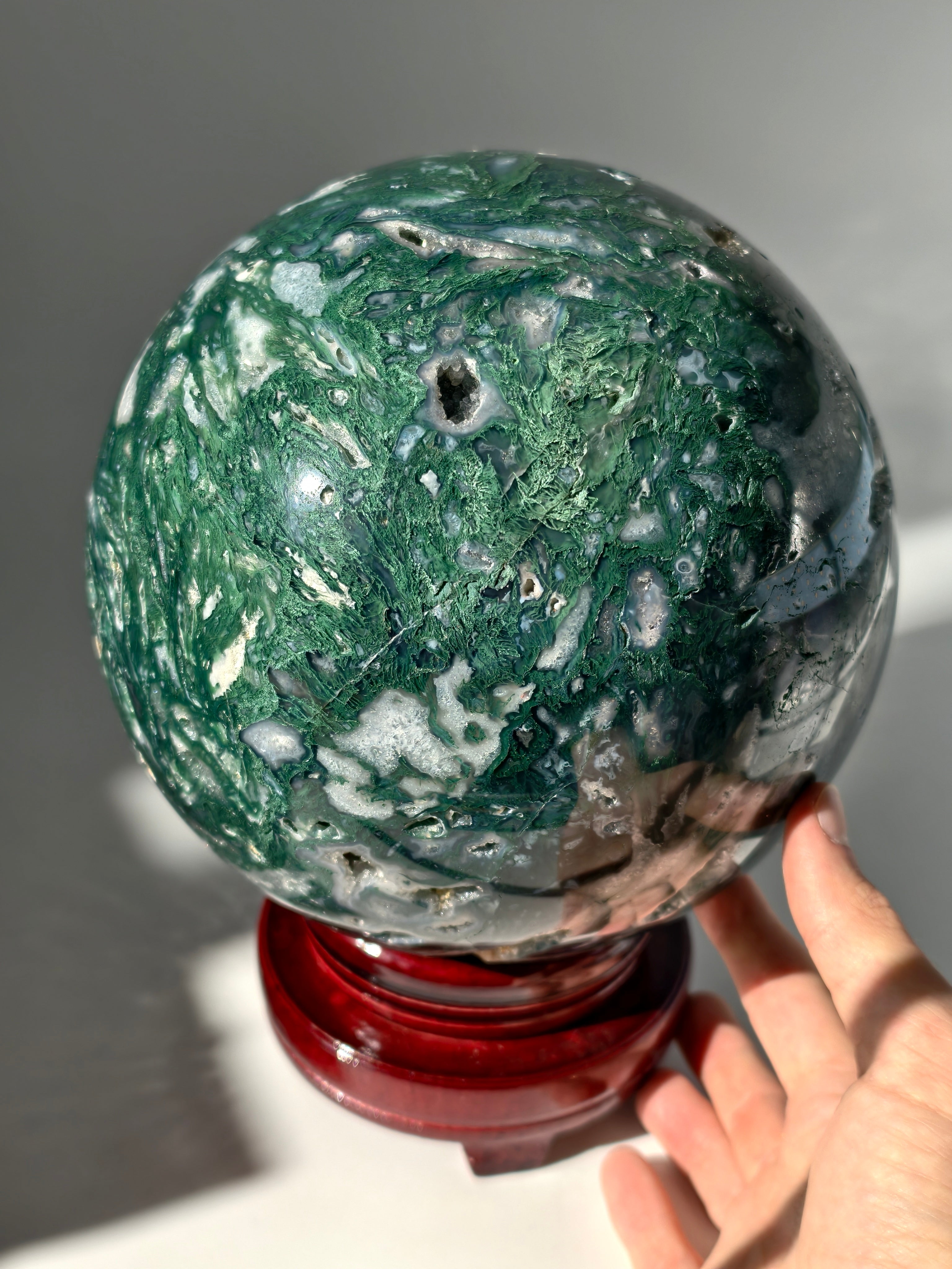 XXL Moosachat Kugel 8,6kg mit Drehständer