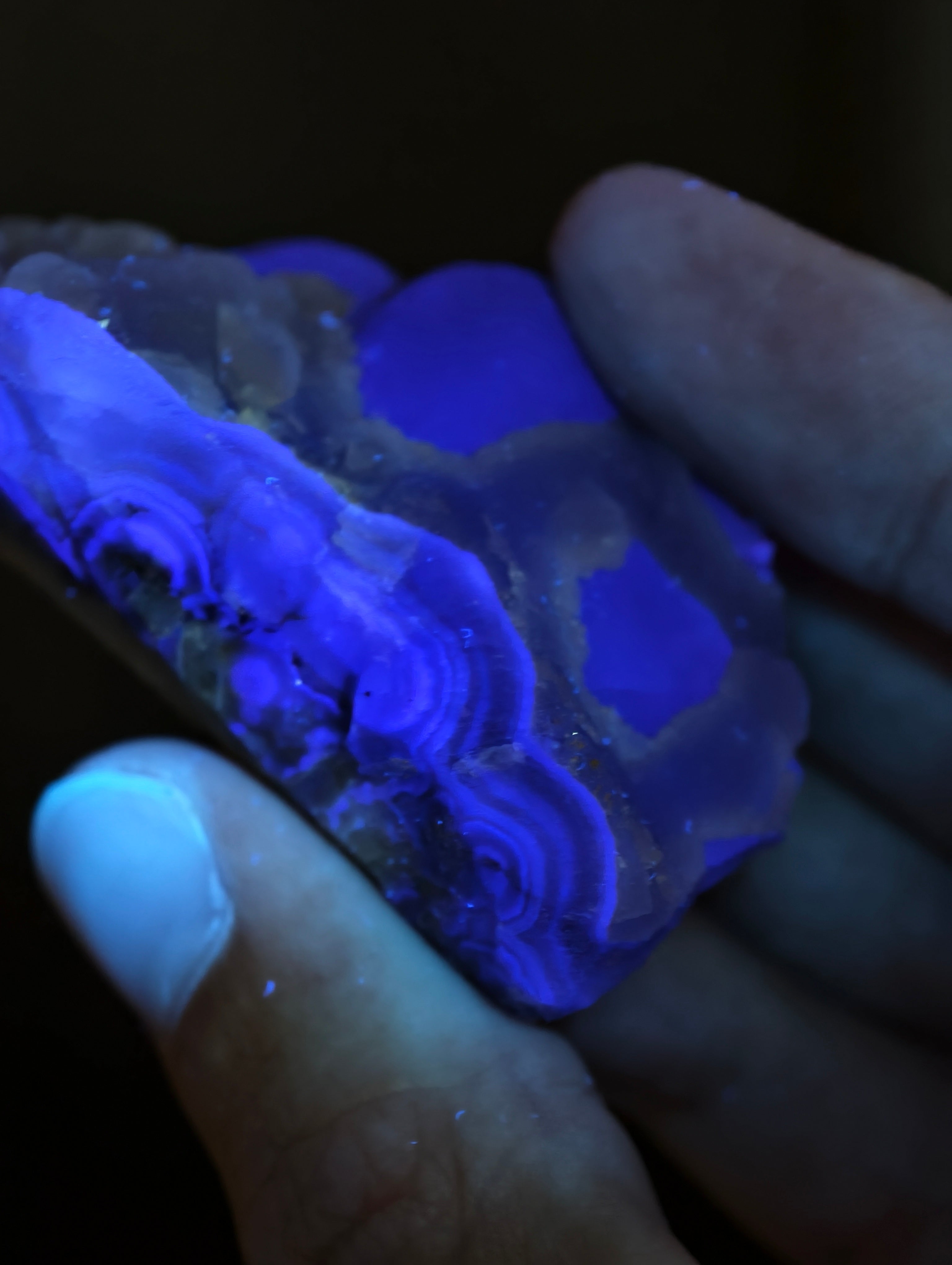 Botryoidaler grün &amp; lila Fluorit (besonders &amp; UV Aktiv, siehe Fotos)