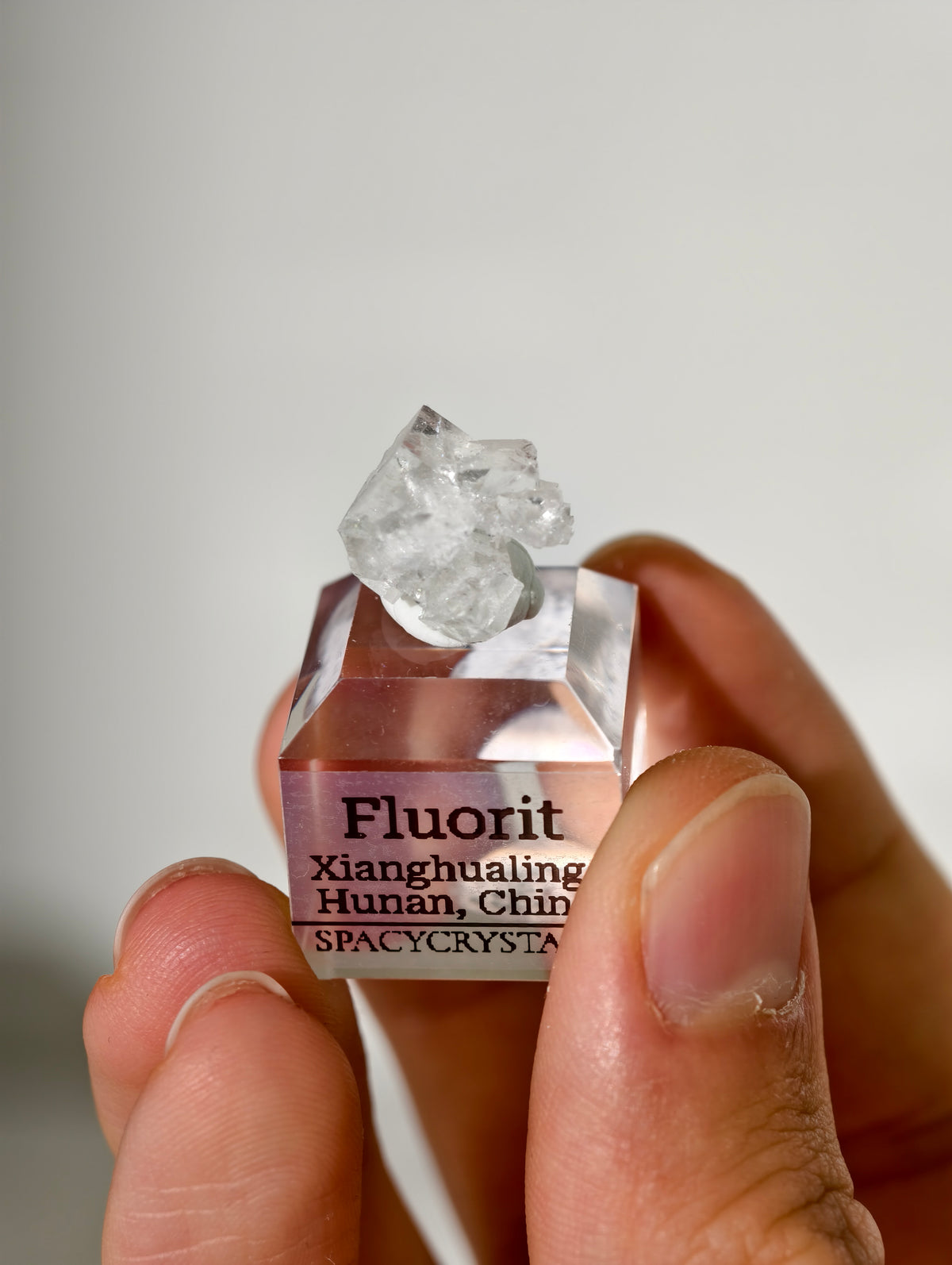 Farbloser Fluorit (Oldstock!) aus Xianghualing/ Weißer Fluorit
