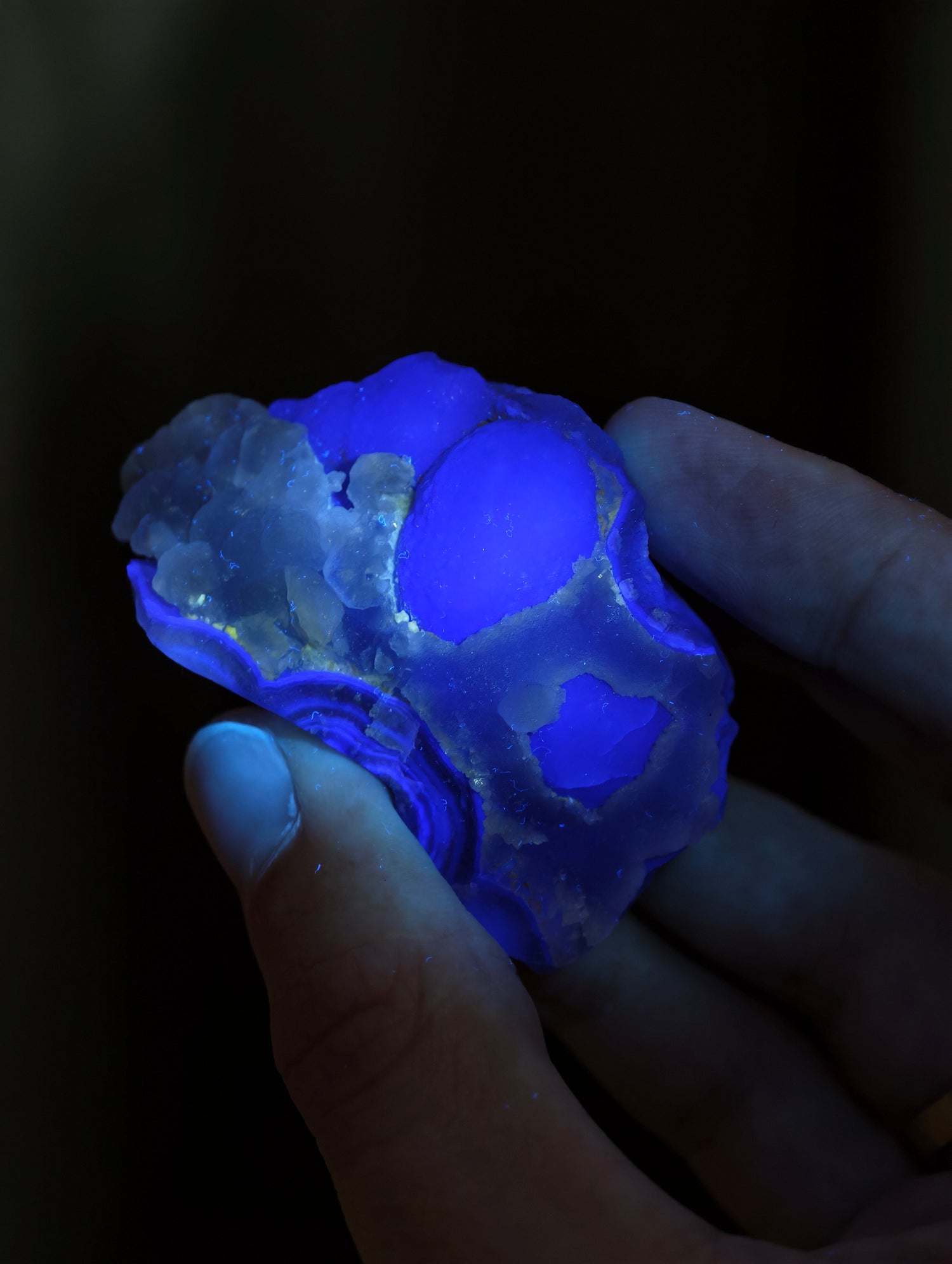 Botryoidaler grün &amp; lila Fluorit (besonders &amp; UV Aktiv, siehe Fotos)