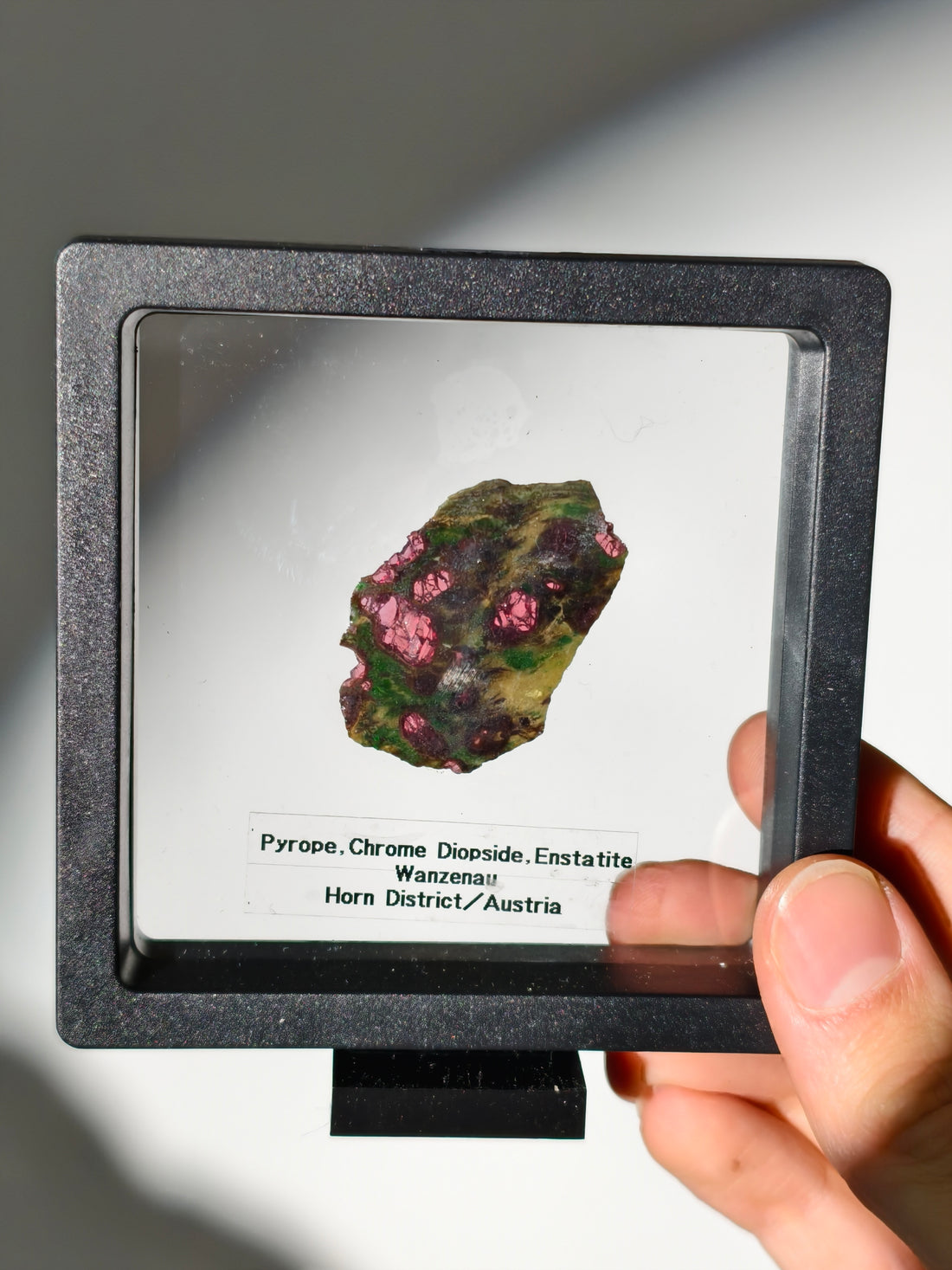 Pyrop, Chromdiopsid, Enstatit Scheibe aus Österreich