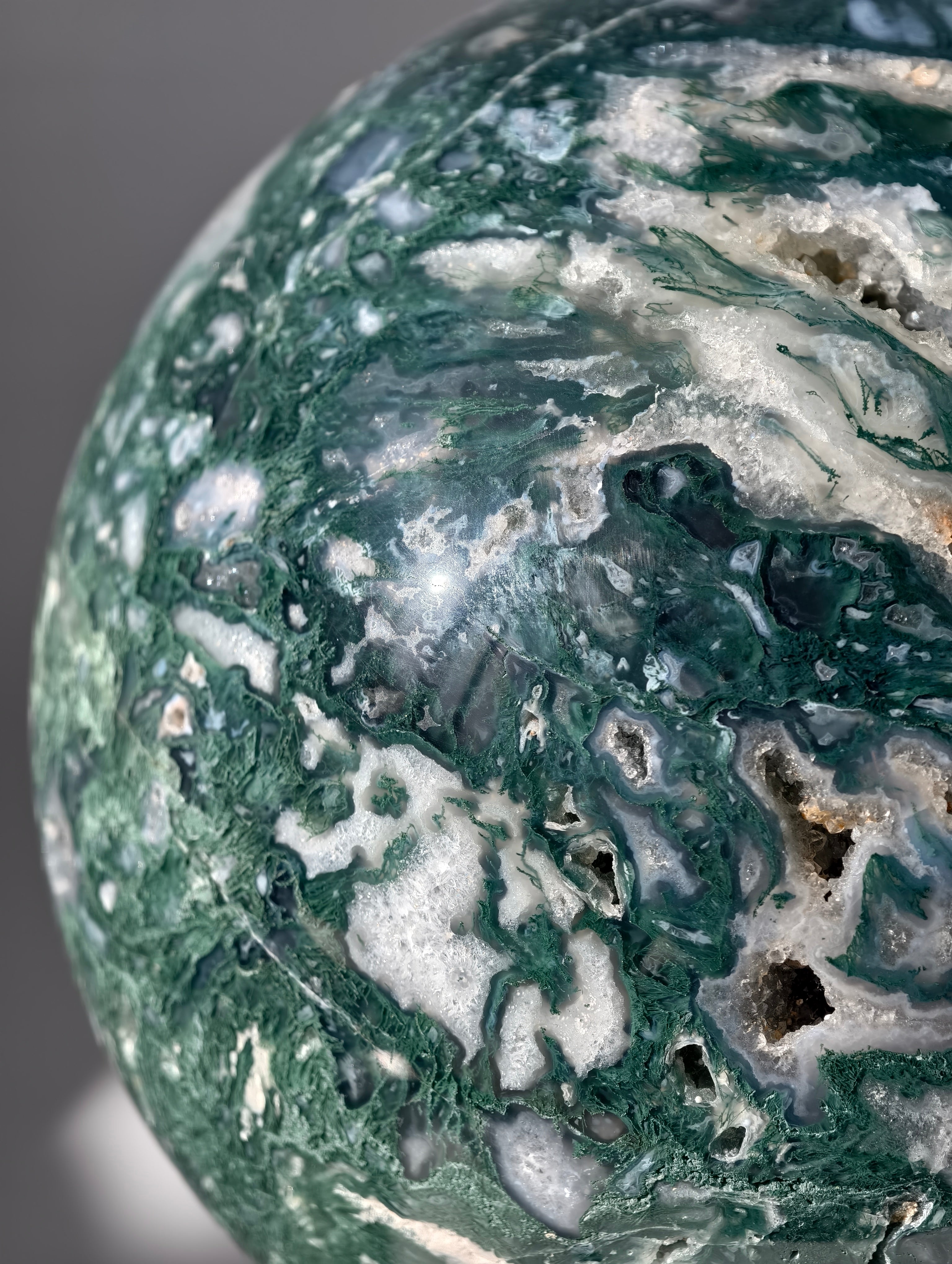 XXL Moosachat Kugel 8,6kg mit Drehständer