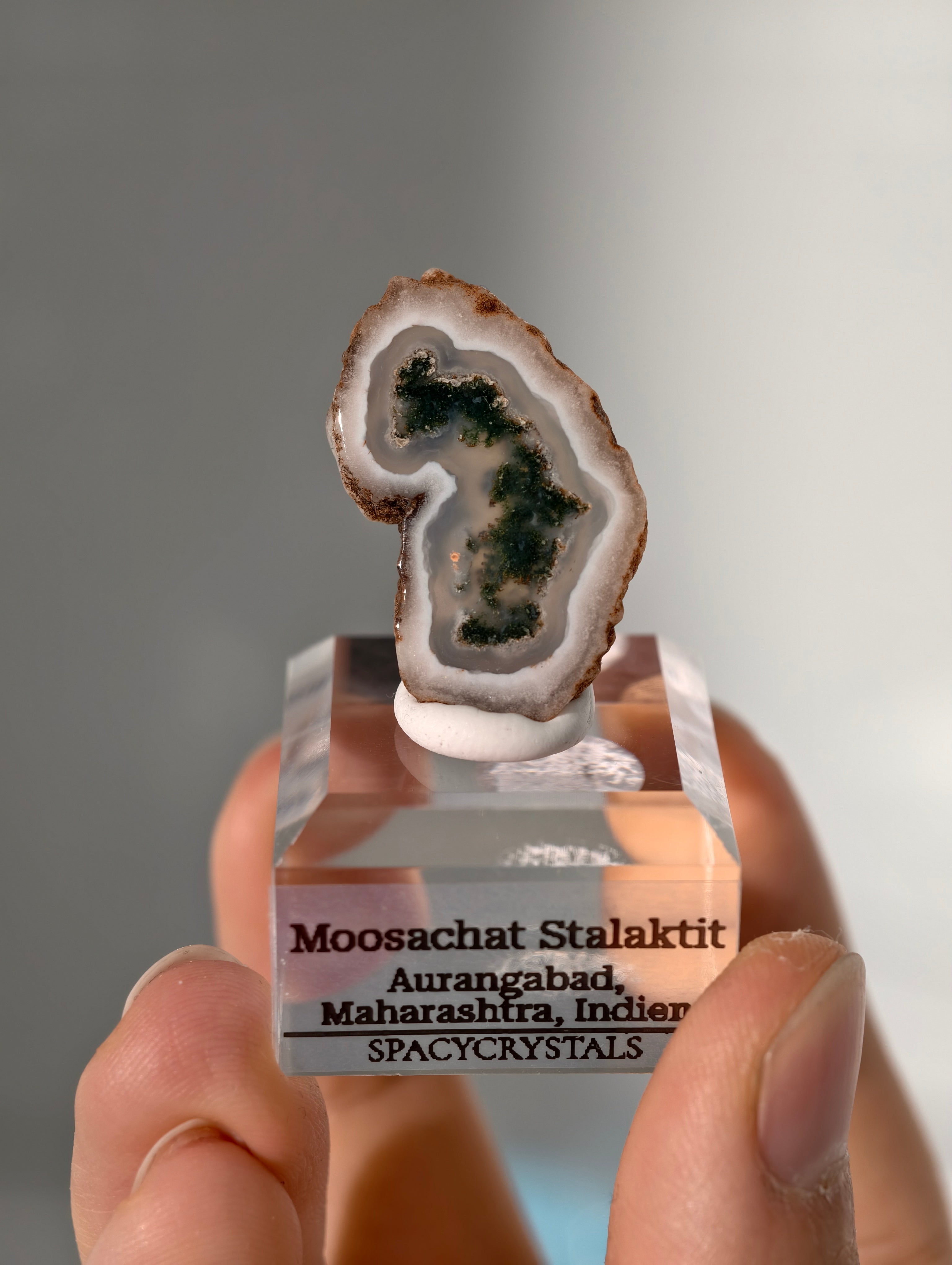 Moosachat Stalaktiten Scheiben aus Indien (kleiner)
