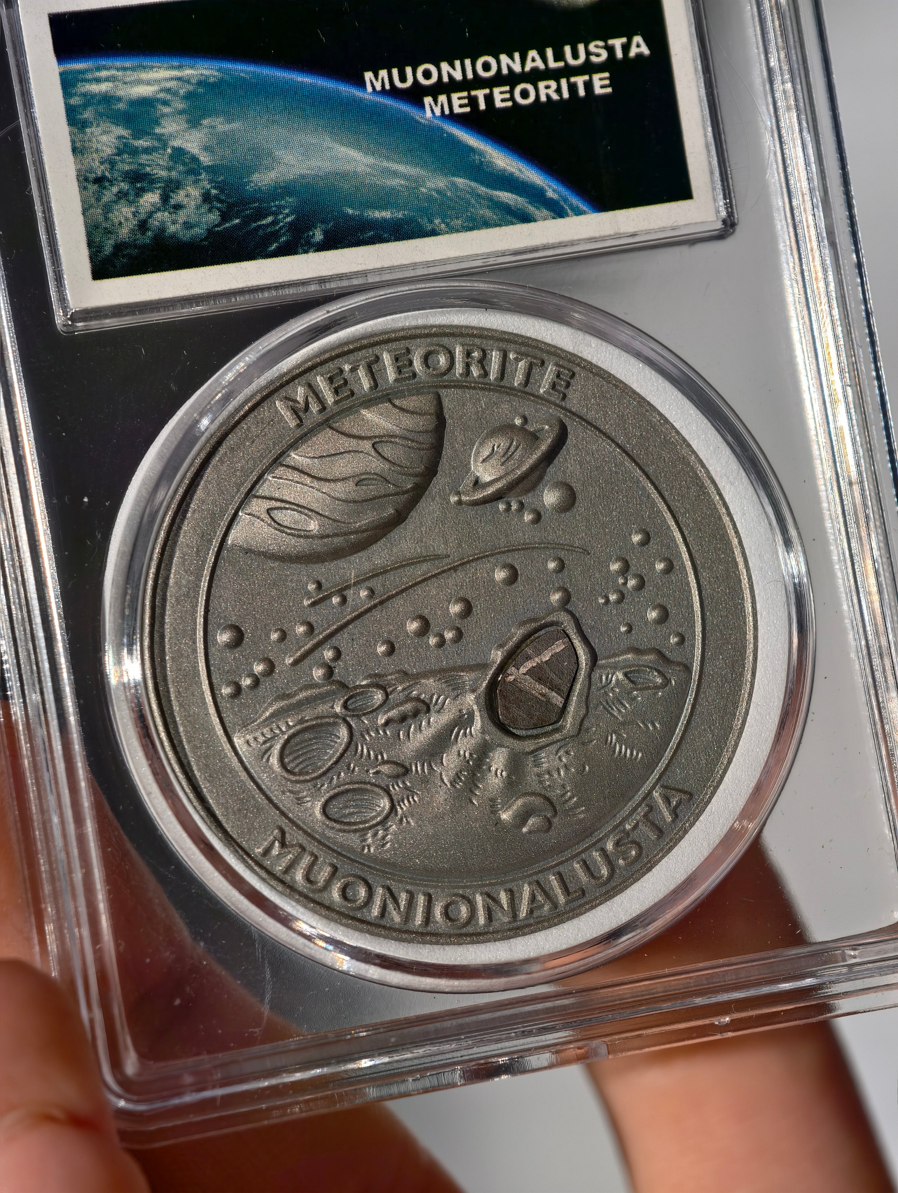 Meteoriten Münze Muonionalusta Schweden