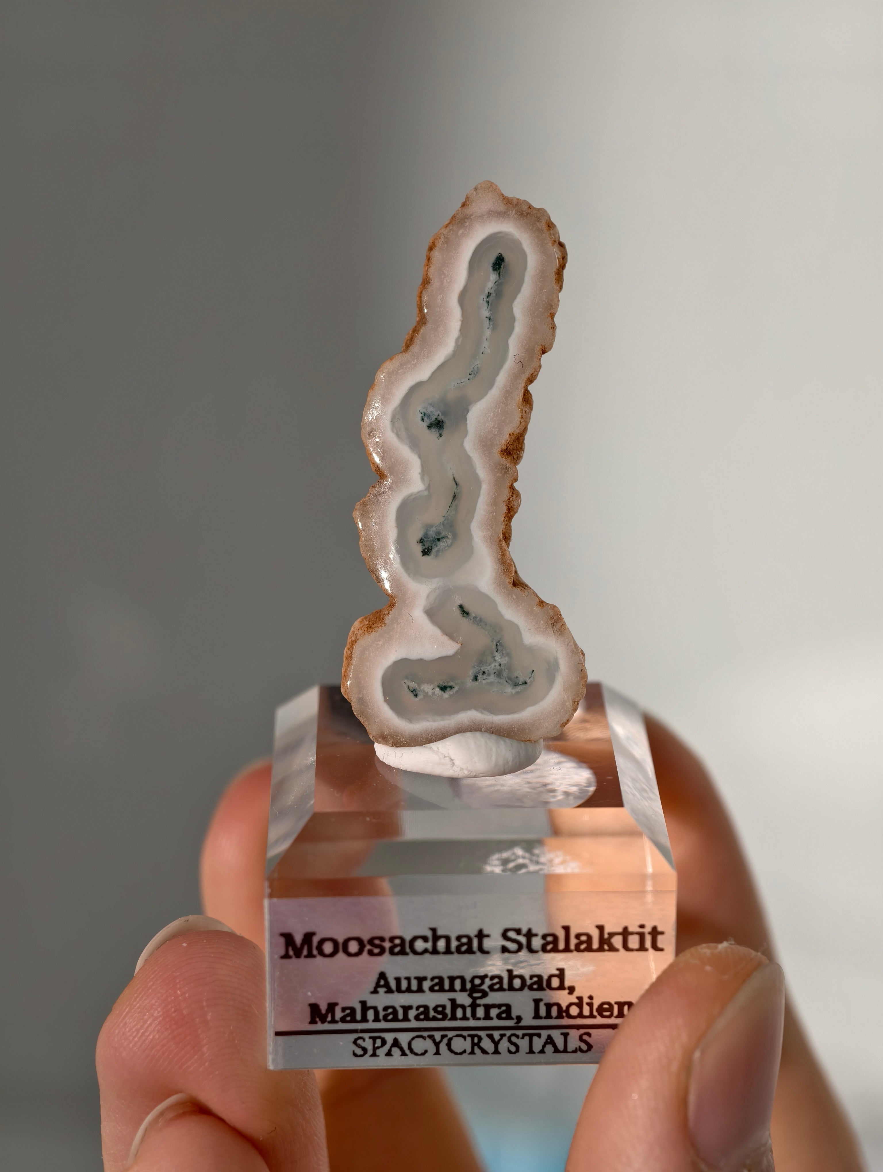 Moosachat Stalaktiten Scheiben aus Indien (kleiner)