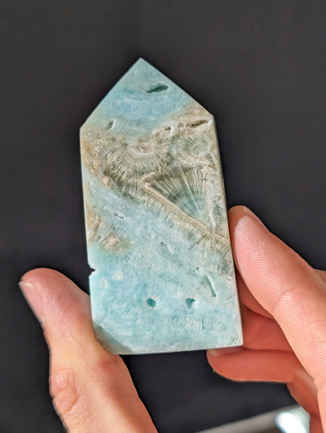 Blauer Aragonit Turm 🩵