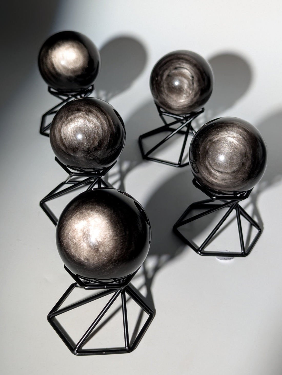 Silberschein Obsidian Kugel 🪐 inkl. Ständer!