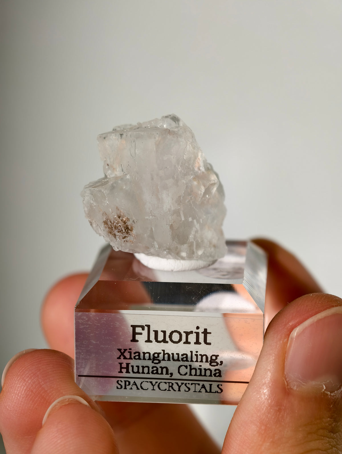 Farbloser Fluorit (Oldstock!) aus Xianghualing/ Weißer Fluorit