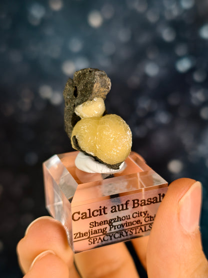 Botryoidaler Calcit auf Basalt - Neuer Fund (klein)
