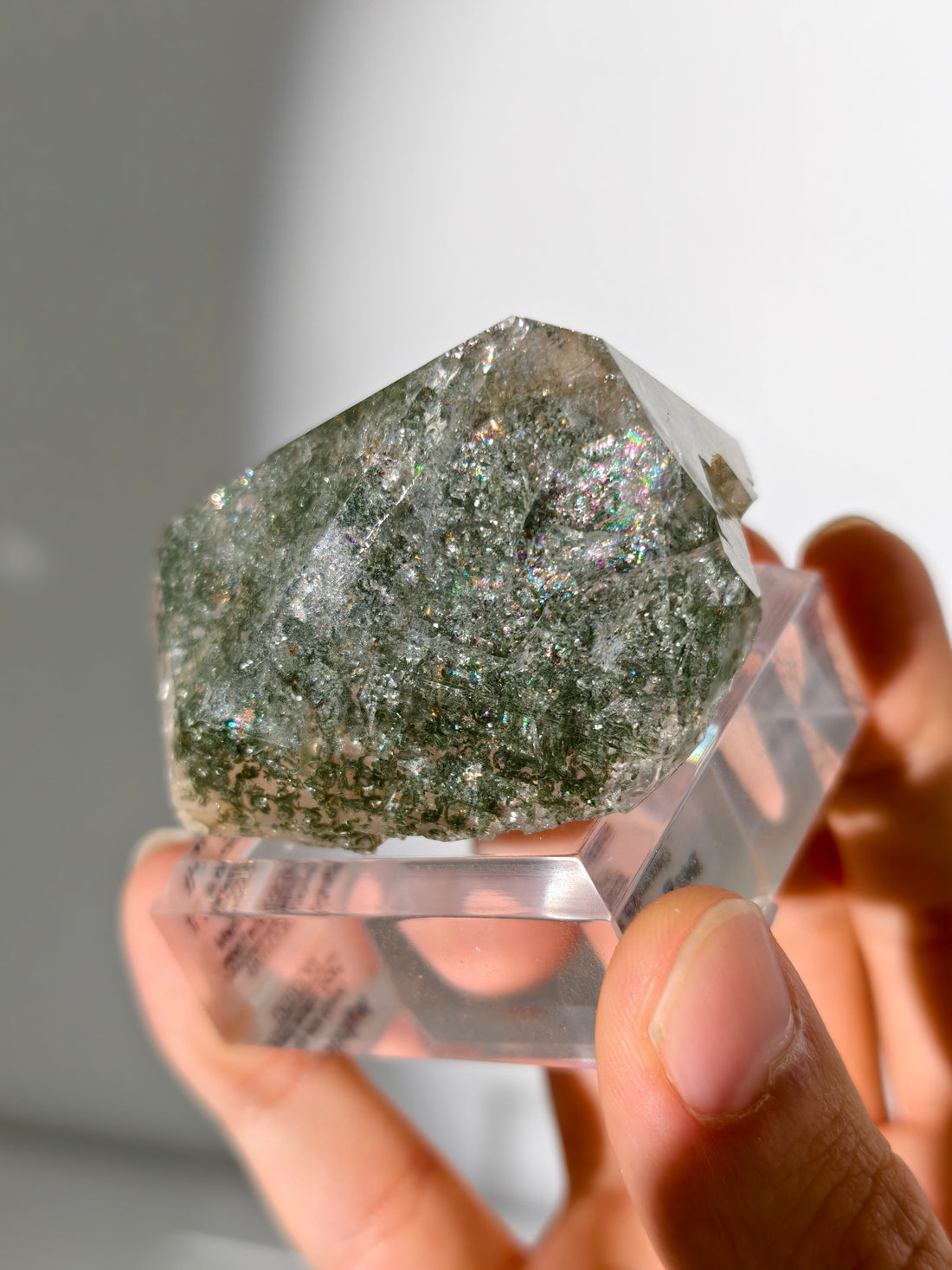 Himalaya Bergkristall Spitze mit Chlorit Einschlüssen