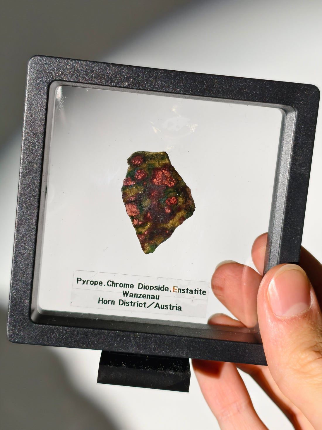Pyrop, Chromdiopsid, Enstatit Scheibe aus Österreich