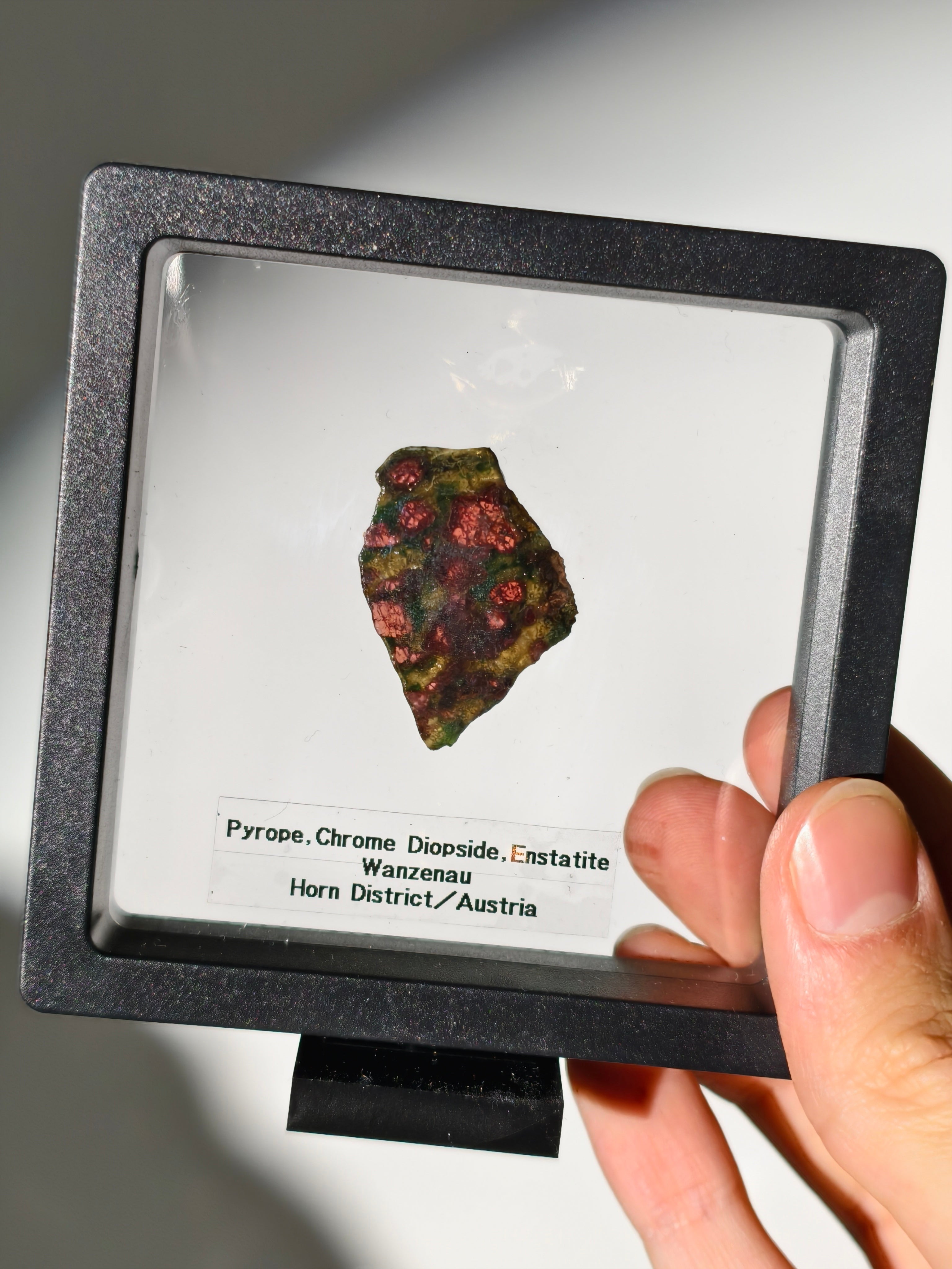 Pyrop, Chromdiopsid, Enstatit Scheibe aus Österreich
