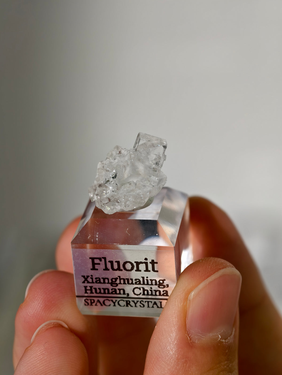 Farbloser Fluorit (Oldstock!) aus Xianghualing/ Weißer Fluorit