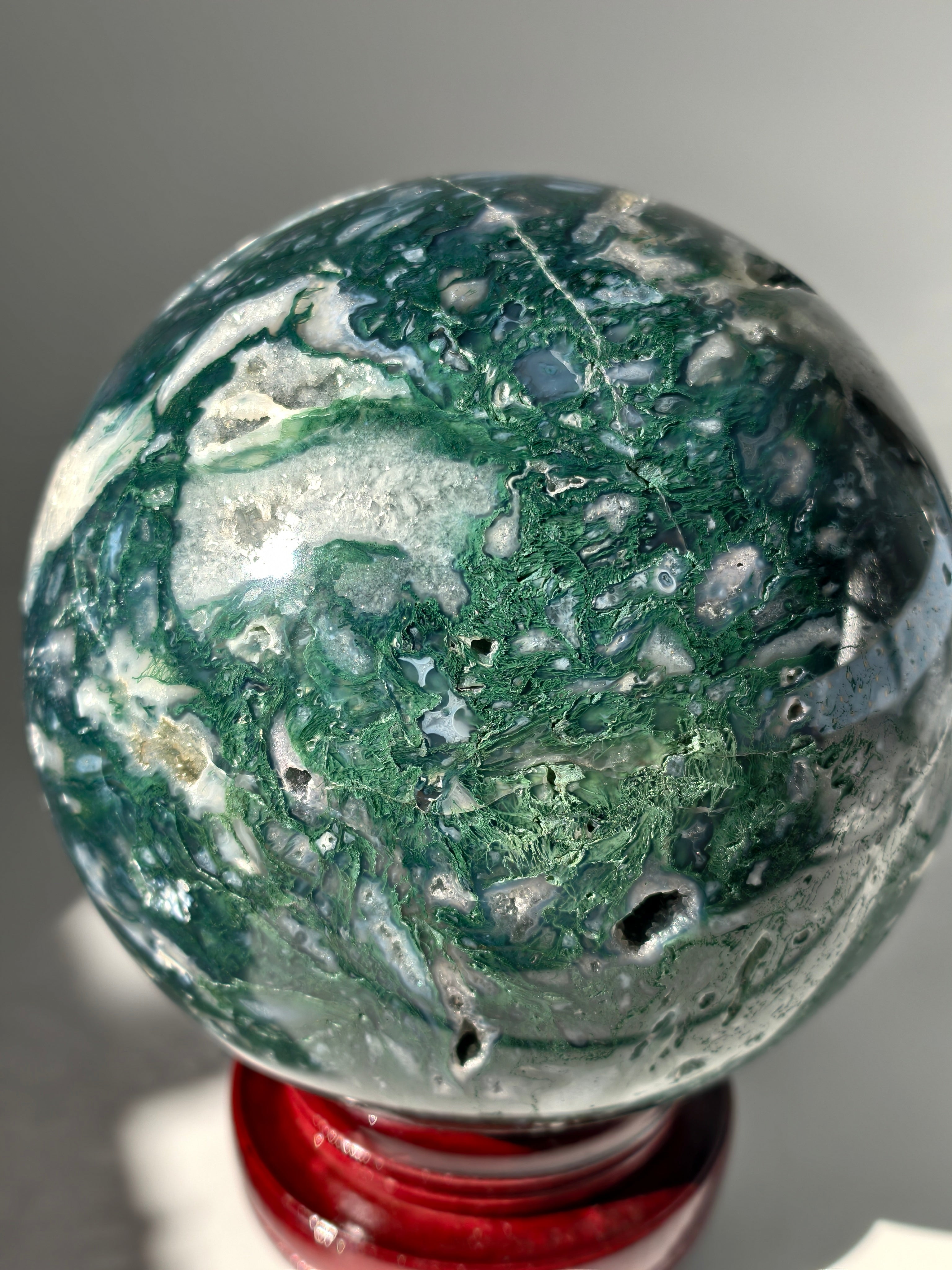 XXL Moosachat Kugel 8,6kg mit Drehständer