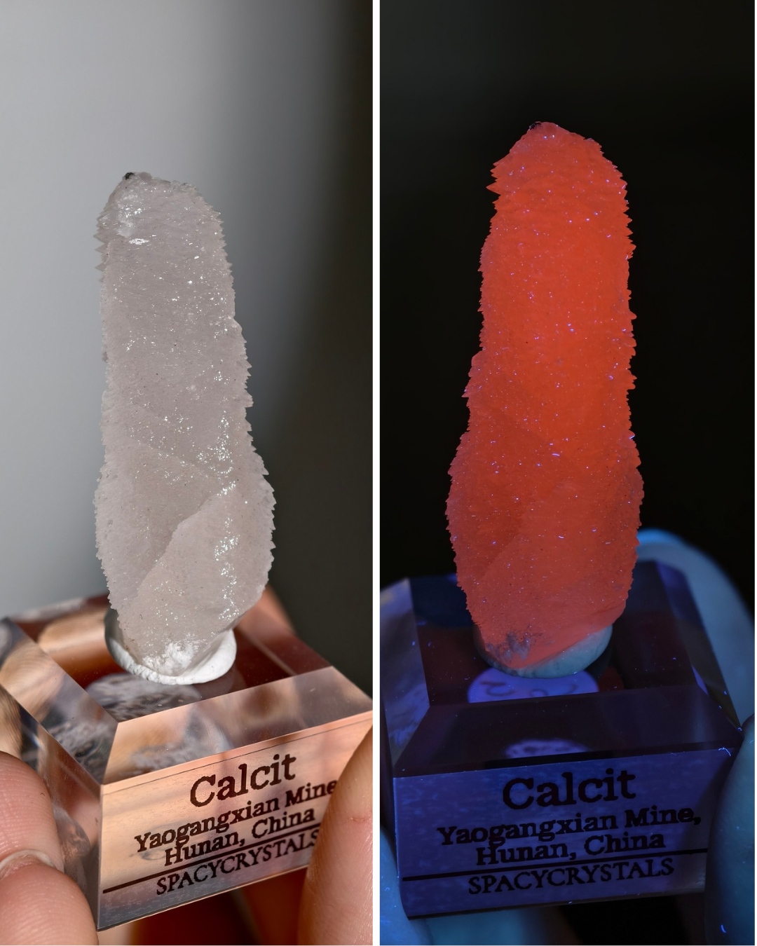 Rosa Calcit Spitze ✨ UV-Aktiv (wähle aus)