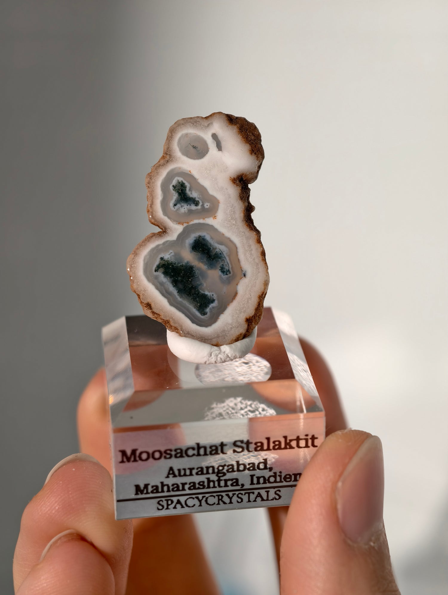 Moosachat Stalaktiten Scheiben aus Indien (kleiner)