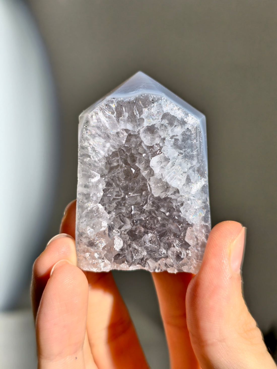 Druzy Achat Turm aus Brasilien