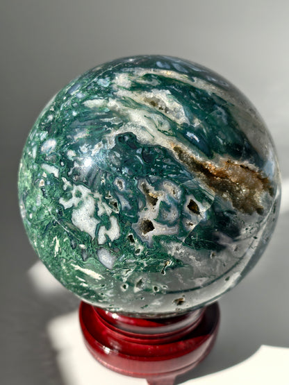 XXL Moosachat Kugel 8,6kg mit Drehständer