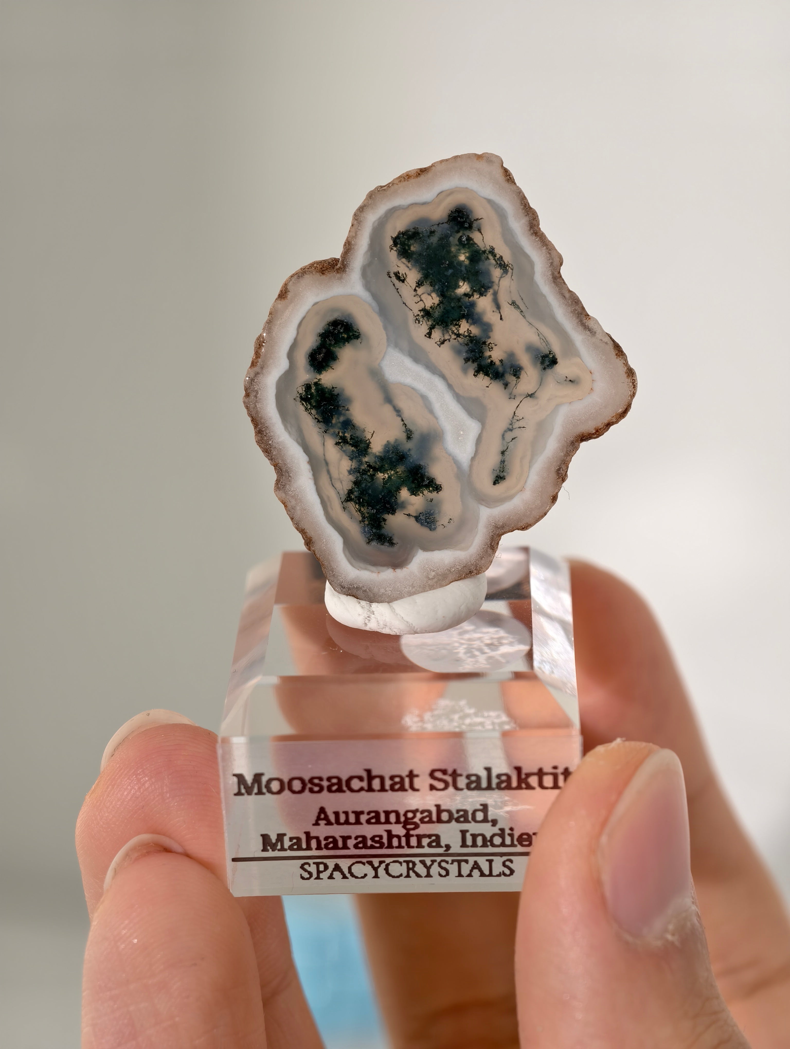 Moosachat Stalaktiten Scheiben aus Indien (kleiner)