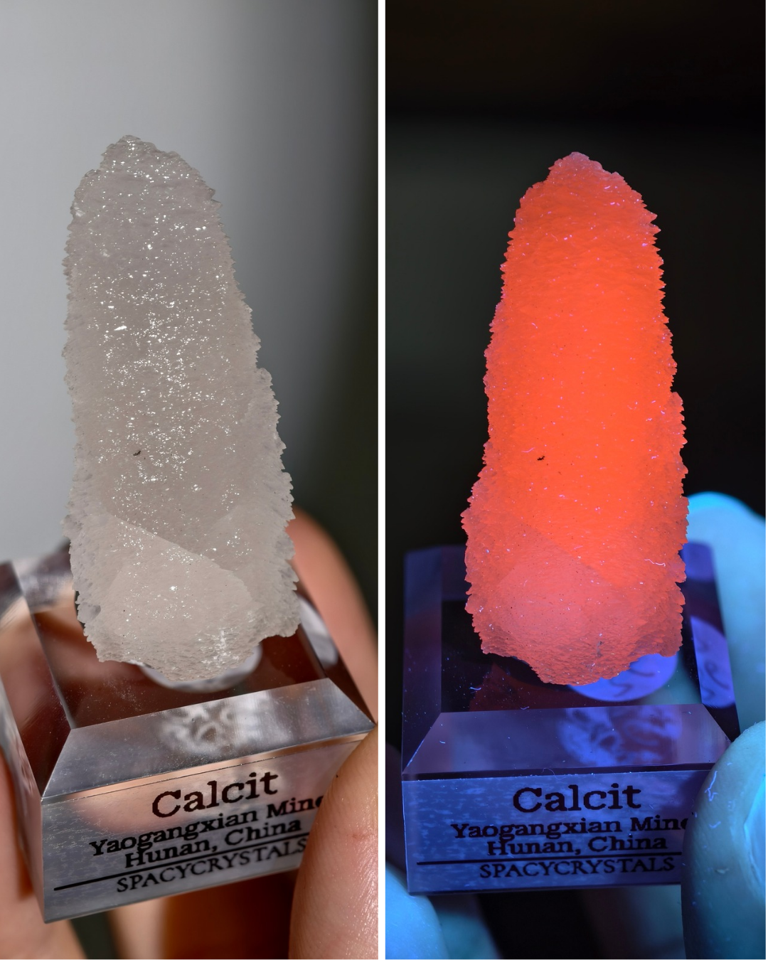 Rosa Calcit Spitze ✨ UV-Aktiv (wähle aus)