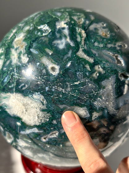 XXL Moosachat Kugel 8,6kg mit Drehständer