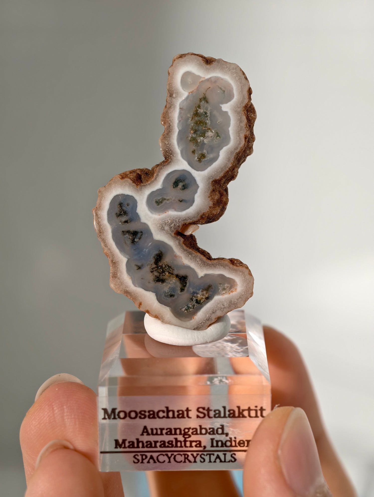 Moosachat Stalaktiten Scheiben aus Indien (kleiner)