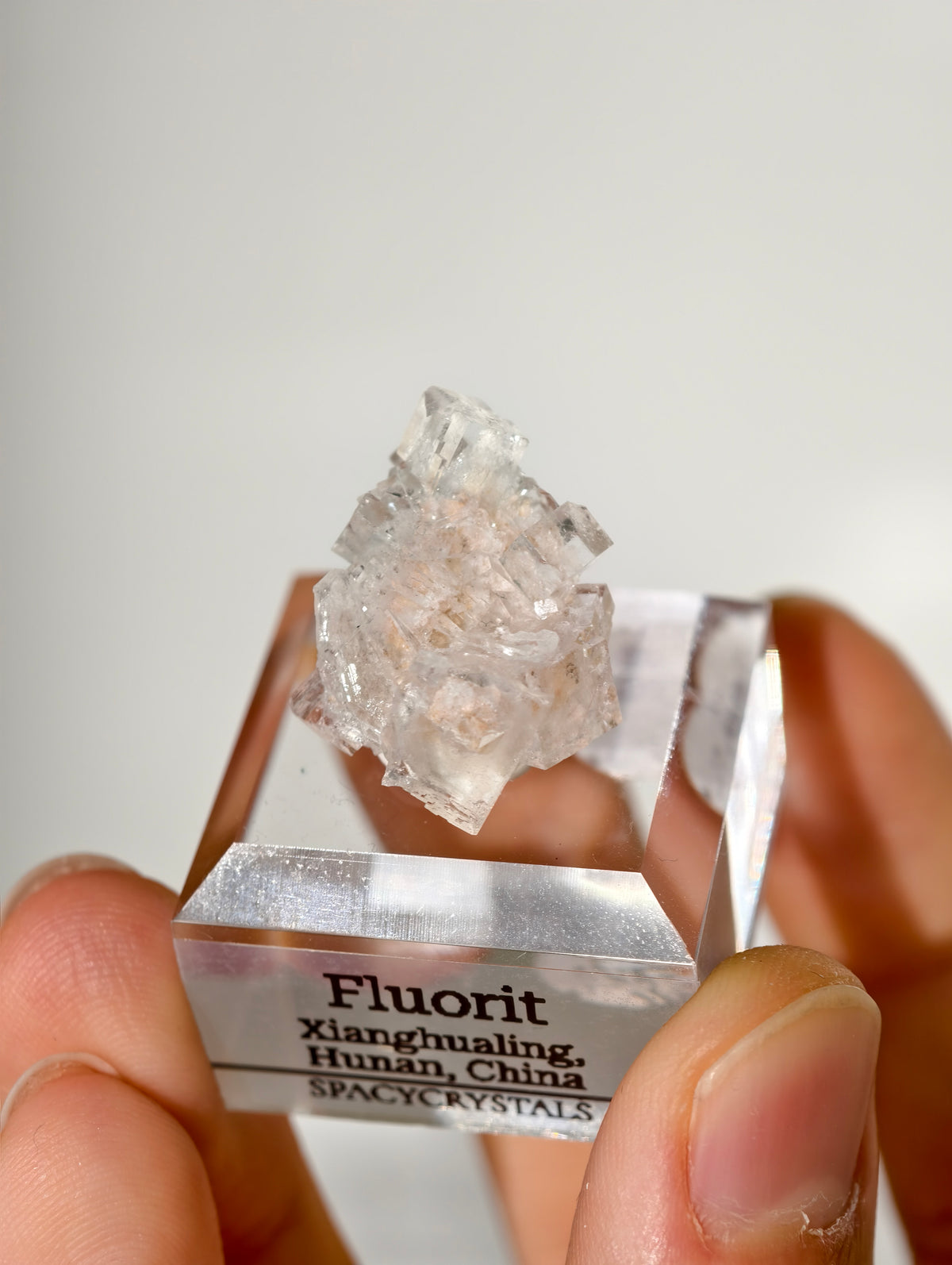 Farbloser Fluorit (Oldstock!) aus Xianghualing/ Weißer Fluorit